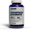 Genone Magnezu Glycinate Kapsułki - Zwiększona absorpcja dla wsparcia kości i psychicznego - Delikatność na stomach 567mg na jedną porcję - 180