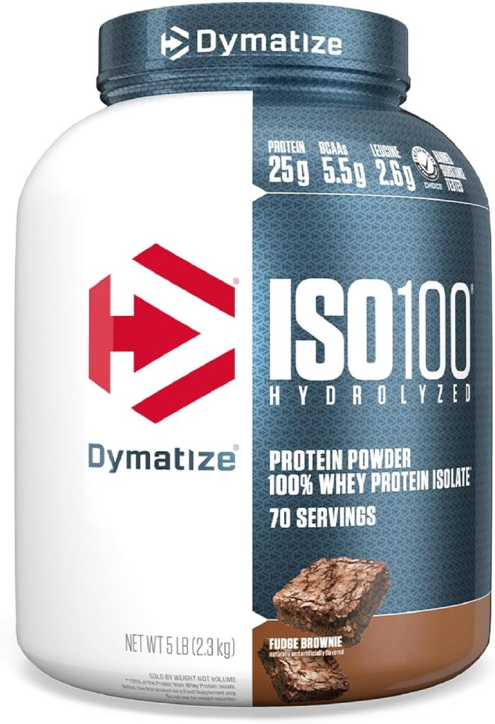 Dymatyzacja ISO 100 Zhydrolizowane proteiny serwatki w proszku Izolat, Kudge Brownie, 5 funt