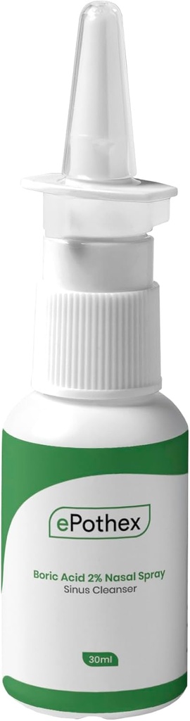 Kwas borowy 2% Nasal Spray - Czyści Przejścia drogą powietrzną - Zapewnia wsparcie dla sezonowych i przewlekłych wyzwań zatokowych - 30ml