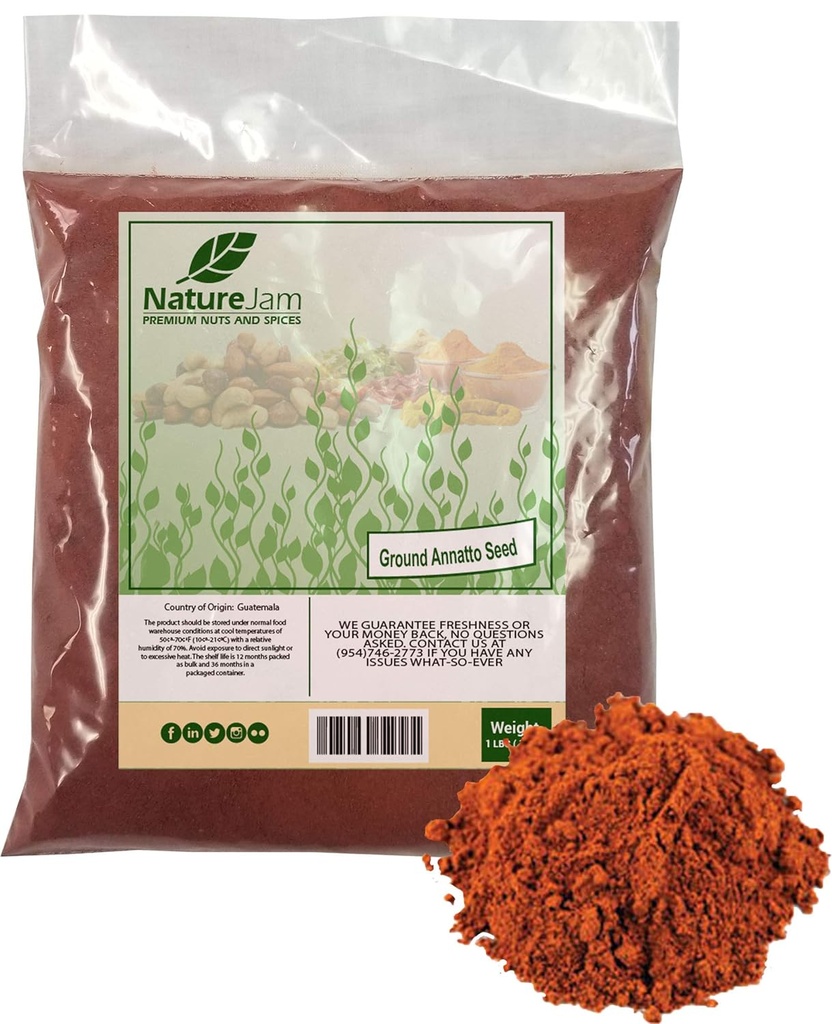 Grunt Annatto ziarno proszek worek luzem 1 Pound- Najsilniejsze źródło witaminy E Tocotrienols