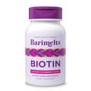 BariMelts Biotin 5000mcg, 90 Tabletki rozpuszczające szybko (3- Miesiące dostaw), Witaminy niezawierające cukru dla kobiet, Naturalny aromat truskawkowy