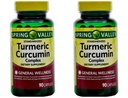 Spring Valley Standerdized Complex Kurkumina Kurkumina Suplement diety Kapsułki, 500 mg, 90 liczba, 2 pk
