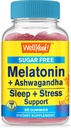 WellYeah Melatonina (2 mg) z Ashwagandha (850mg) Gumiaki cukrowe wolne od cukru - Suplement do pomocy sennej i stresowej - z rumianku, balsam cytrynowy, lawenda i Valerian - Natural Sourced Flavor - 60 Count