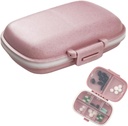 1Pack Travel Pill Organizator, 8 Komory Przenośny Pill Case, Małe Pudełko na Pocket Torebka Przenośna medycyna Pojemnik Witamina różowy