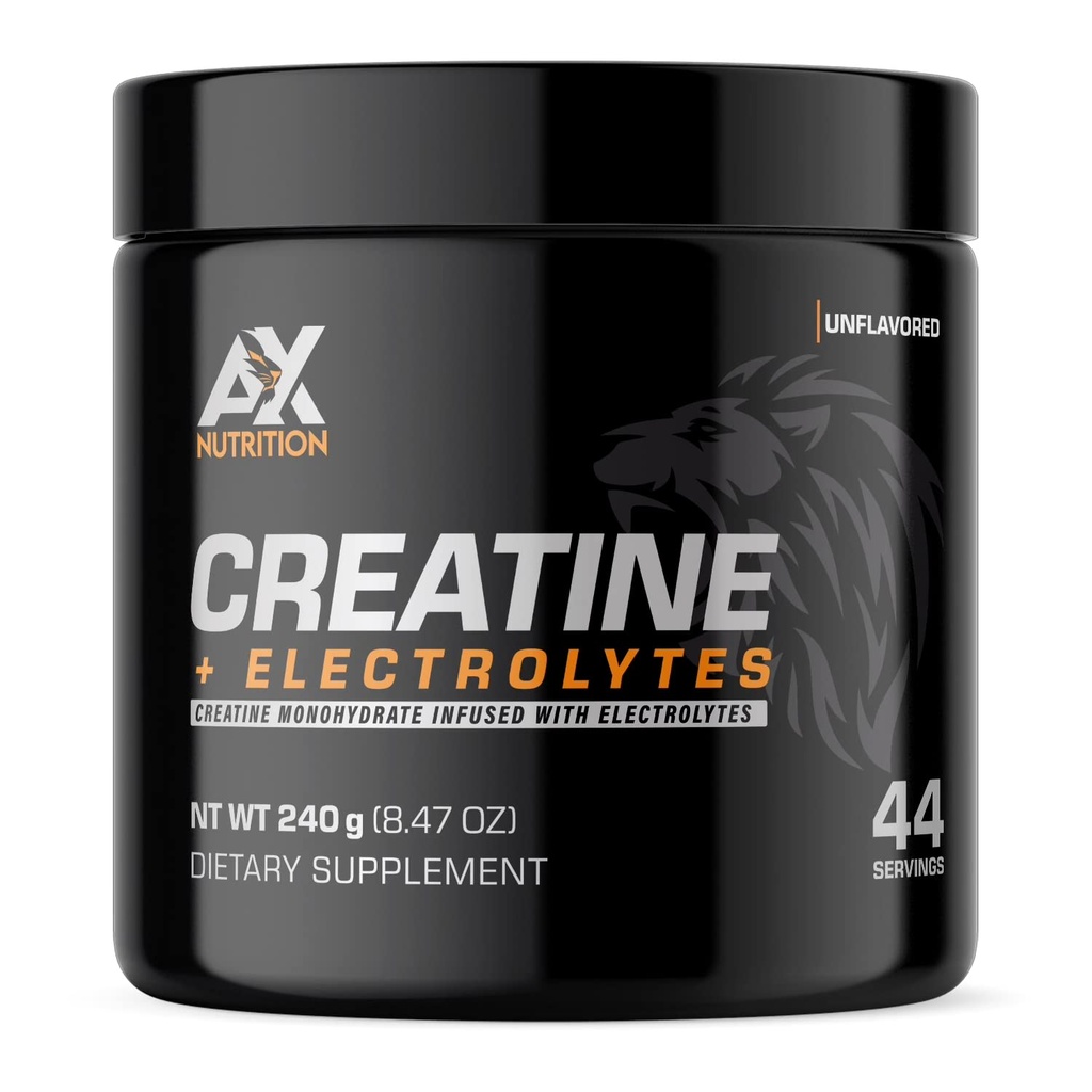 Kreatyna + Electrolytes 240g w dawce 124; 100% Czysty Monowodny Kreator podawany z elektrolitami w dawce 124; Wsparcie wzrostu mięśni Podczas pozostawania nawadniane 124; 44 Służenie