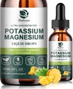 Suplement potasu Magnezu Ciecz w / Triple Complex Magnezu Glicynian & Potasu Plus Omega 3, Mech morski, Czarny Seed, D3K2 & Wapń dla Zzz, Kurcze nóg i Muscle-2 FL OZ Drop