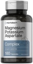 Horbäach Magnezu Potasu Asparaginian Kompleks 124; 180 Kapsułki 124; Non- GMO i Gluten Free Formuła