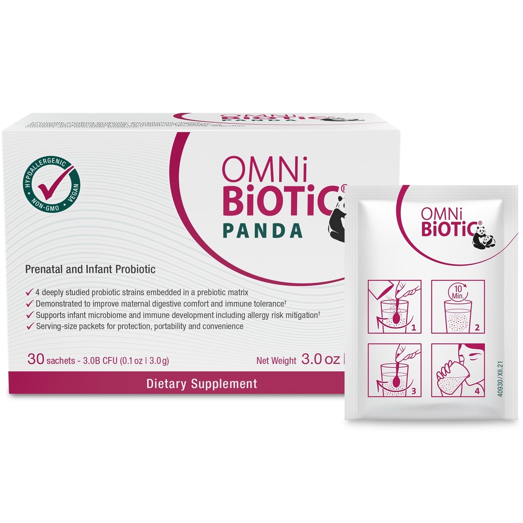 OMNi BiOTiC Panda - Probiotyk dla mamy i dziecka - Probiotyk prenatalny i niemowlęcy - Wsparcie dla zdrowia i układu immunologicznego - Wegańskie i hipoalergiczne - Non-GMO (1 opakowanie)