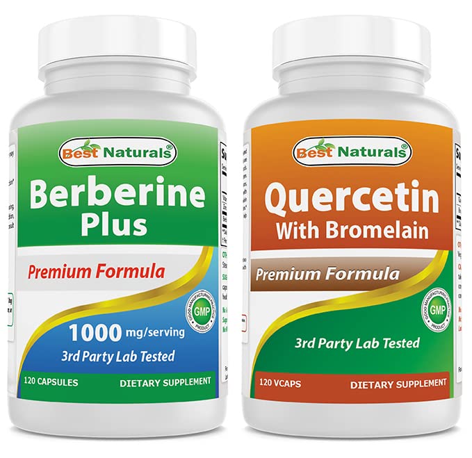 Best Naturals Berberine Plus 1000mg & Quercetin z Bromelainem