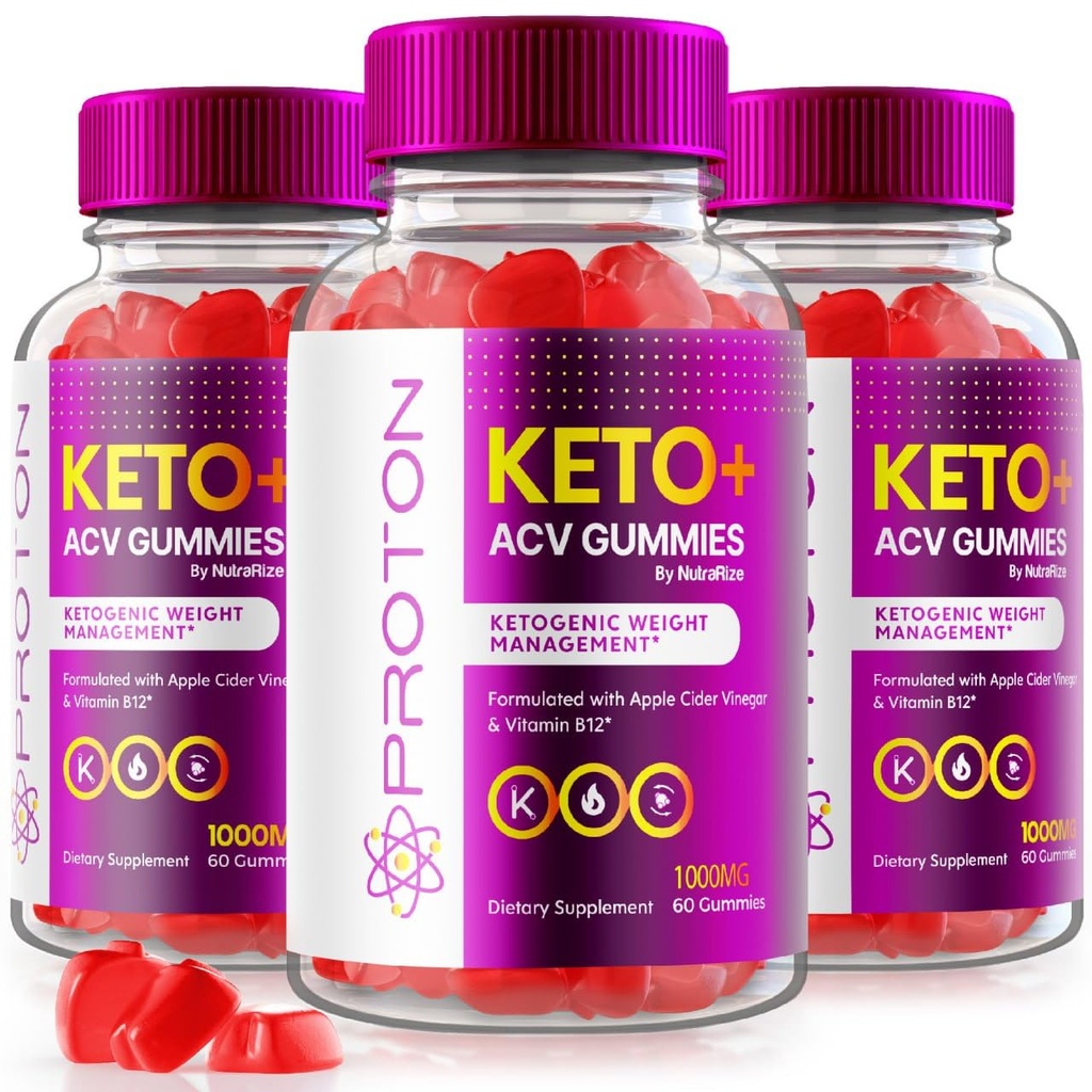 NutraRize (Opakowanie z 3 Gummies Proton Keto ACV Advanced Weight Loss 1000 MG, Maksymalny suplement siły, Opinie Gomitas (180 Gummies)