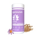 UpNourish Organic Ashwagandha Saffron Suplementy z probiotykami - Stress Relief, Mood Enhancer, Calm Happy Pills Wsparcie Zmęczenie Focus Clarity z L- Theanine, Rhodiola, 30 Kapsułki wegańskie