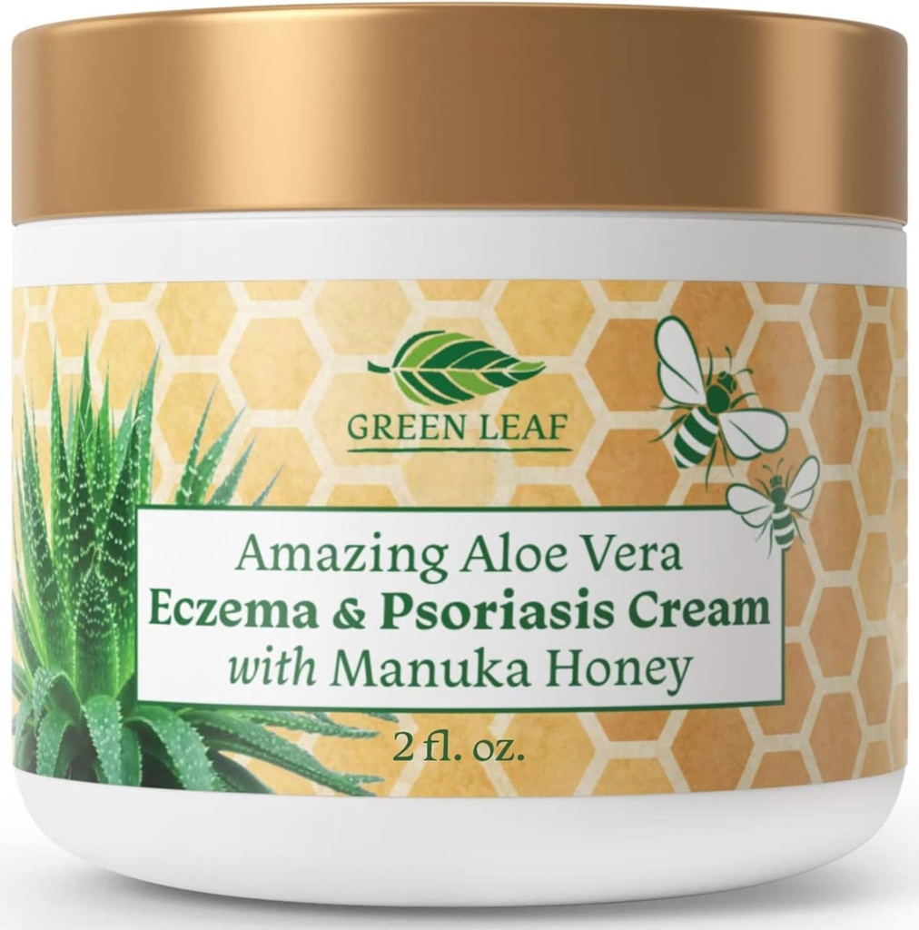 Manuka Miód Wyprysk krem nawilżający Leczenie liofilizatu łuszczyca Relief - Swędzenie, Suchość skóry Wysypka Maść - Soothing Moisturizer dla dziecka, Dzieci, Dorośli - Wysoka siła Body & Face Cream 2oz