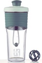 Butelka Shaker drugiej generacji do protein z kulą mieszającą - Perfect for Workouts and Outdoor Use, 24- Ounces shaker białka serwatki z wyraźnym pomiarem (czarny zielony)