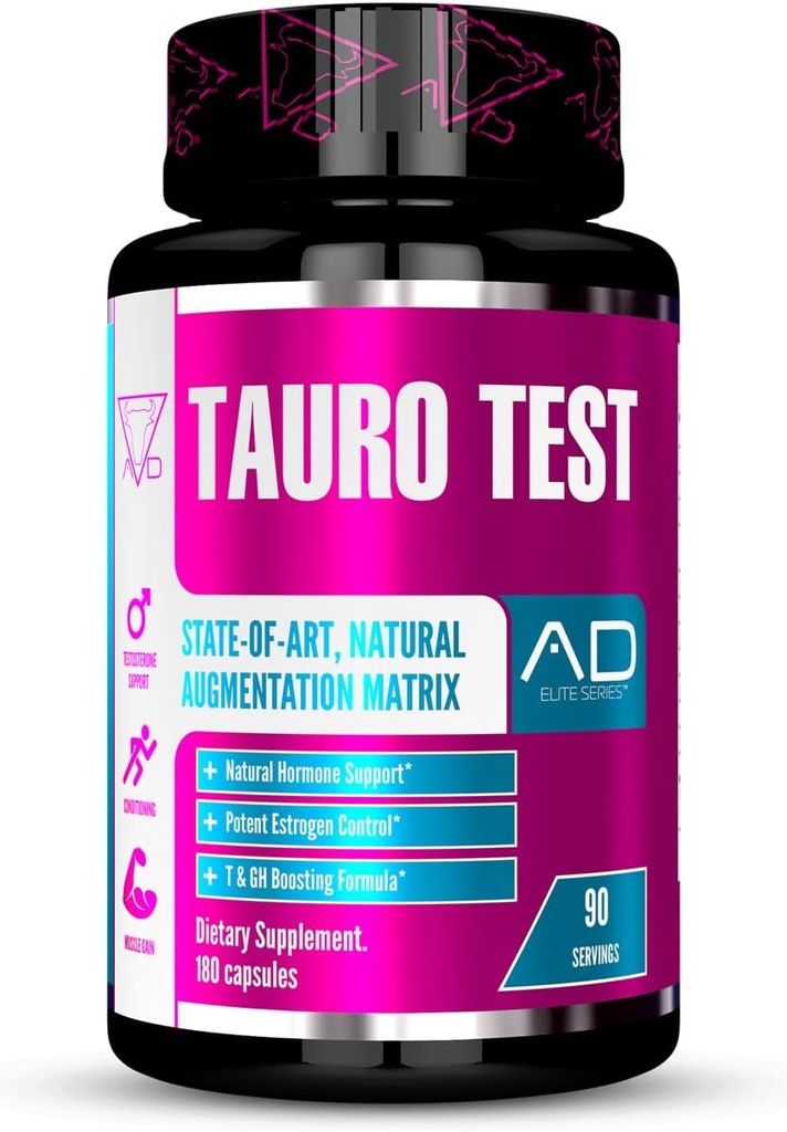 Projekt AD Tauro Test, Testosteron Wsparcie, Klimatyzacja, Zwiększenie wzrostu mięśni i przechowywania białka, Hormon Powerhouse (90 Służenie)