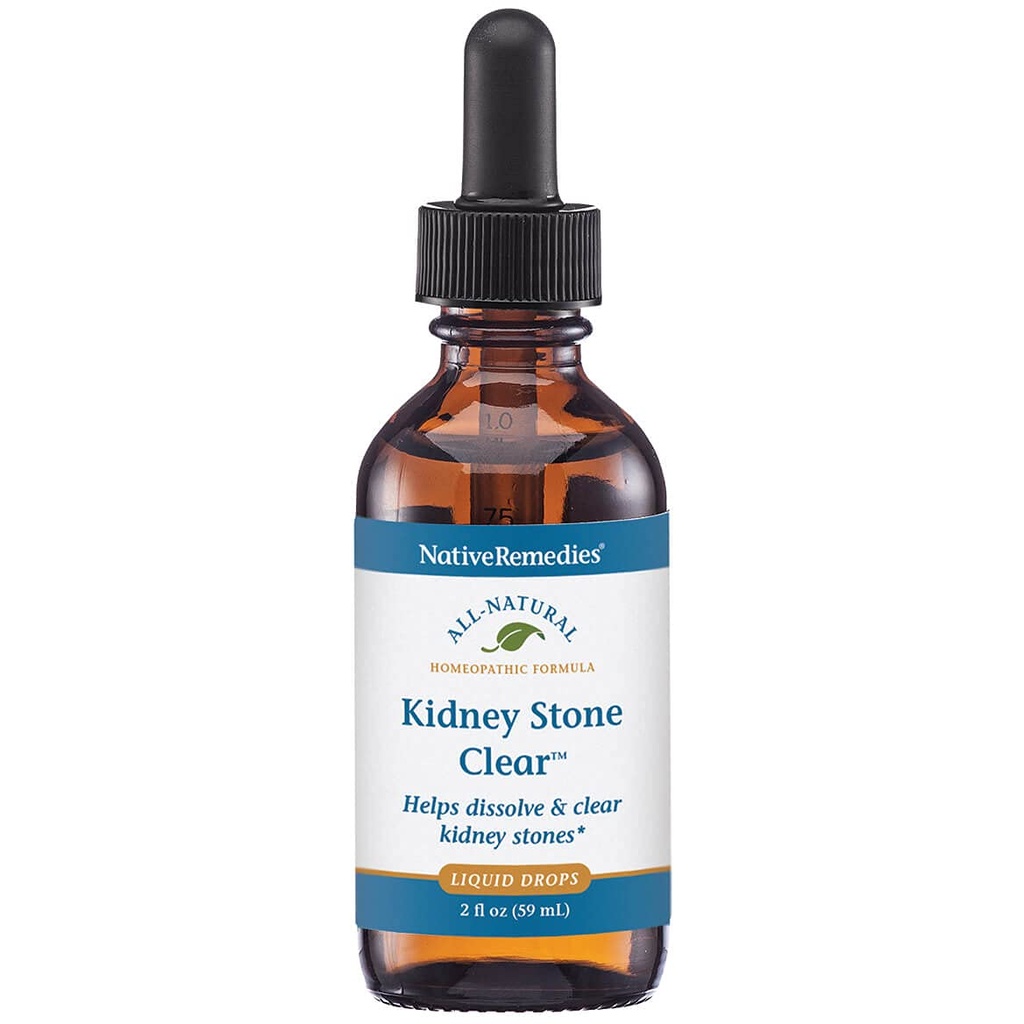 Native Remedies Nerki Stone Clear - Natural Homeopatic Formula Tymczasowo pomaga rozpuścić i jasne Kamienie Nerki - Relieves Pain, Nudności i Wymioty - 59 ml
