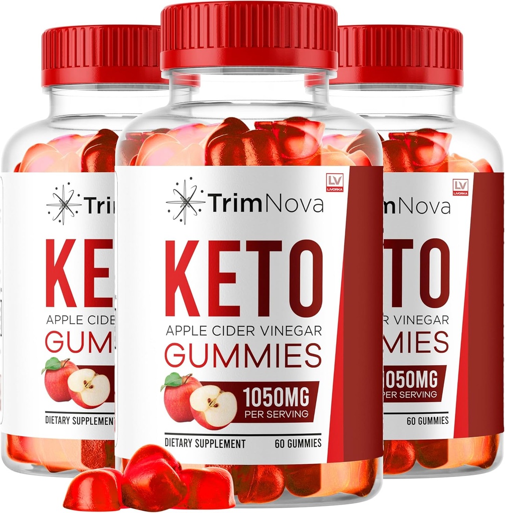 LIVORKA (3 Pack) TrimNova Keto ACV Gummies, TrimNova Gummies, TrimNova Keto, TrimNova Keto ACV Gummies, Trimnova Keto Formula, TrimNova Keto ACV Gummies 1050MG, 180 Gummies na 3 miesiące.