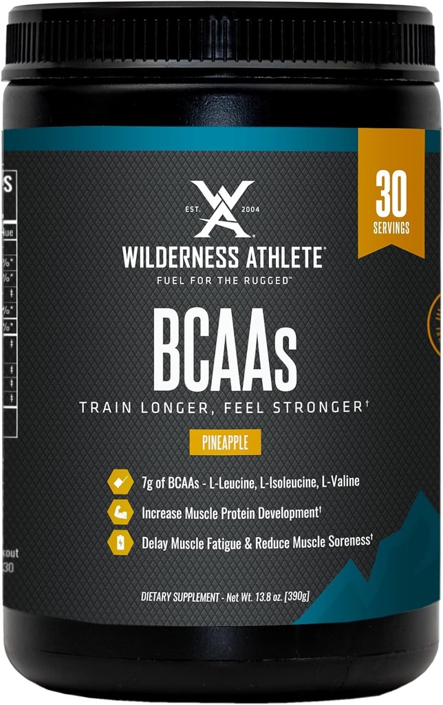Wilderness Athlete - BCAA - Branched Chain Amino Acids Powder - Essential Amino Acids Supplement for Men & Women - BCAA Supplement with Optimal Amino Acid Complex (Ananas)