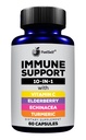 Suplement booster immunologiczny z Elderberry, Witamina C, Echinacea, Kurkuminoidy kurkuminowe, Witamina E, Witamina B6, Cynk, ChPL L- Glutaminy, Czosnek, Lactobacillus Acidophilus:: 60 Count, 1 Pack