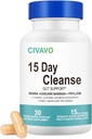 15 dzień Gut Cleanse dla kobiet & Men- Gut i Colon Support- Probiotyki i Pyllium Husk Cleanse Koszel Rozpuszczanie Kapsułki, Suplement diety (30 Kapsułki)