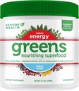 Oryginalne zdrowie Zielone + Dodatkowa energia Superfood Proszek, Zapewnia natychmiastową energię Boost & wspomaga zdrowie Gut, Vanilla Flavored, 30 Służenia