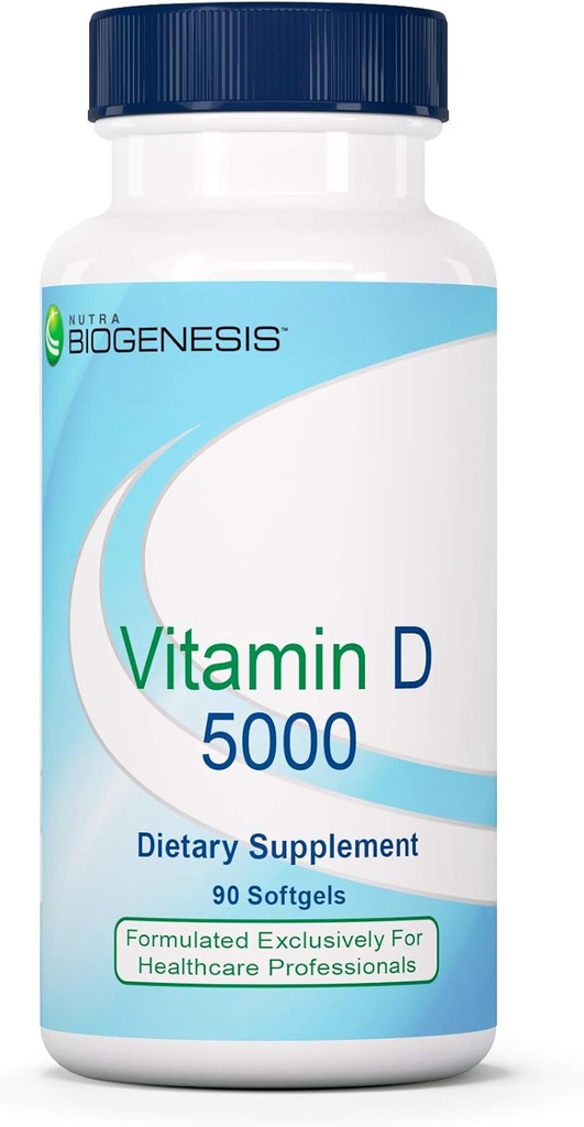 Nutra Biogeneza Witamina D 5000 - Witamina D3 5000 j.m. Kapsułki softgel dla mężczyzn i kobiet, VIT D Suplement do wsparcia immunologicznego, Zdrowe zęby i kości Zdrowie - 90 Softgels