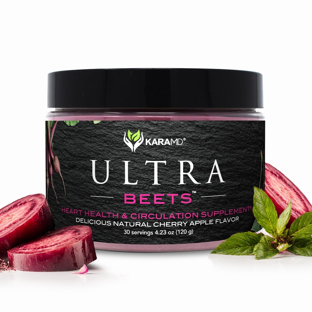 KaraMD UltraBets 124; Pyszne buraka cukrowego Superfood proszku 124; Naturalny Wegan Friendly, Non-GMO & Gluten Free Nitric Oxide Booster Supplement Applement 124; Wspiera cyrkulację i energię (30 Usługi skoncentrowane)