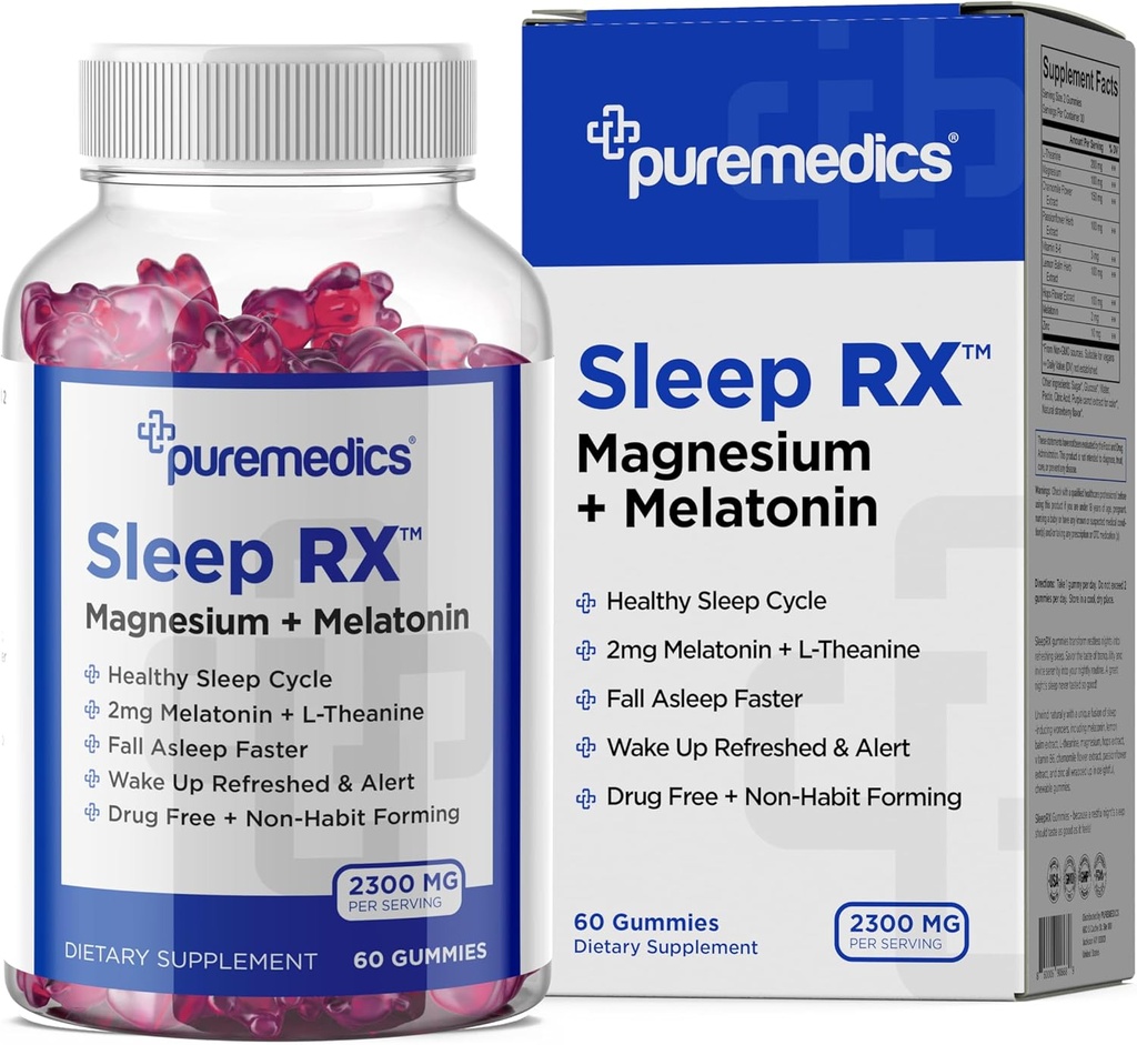Sleep Gummy, Calm + Sleep Support, 2 mg Melatonina, L- Theanina, Rumianek, Balsam z cytryny, Kwiat namiętności, Delikatna pomoc snu, Truskawka 60 Hrabia