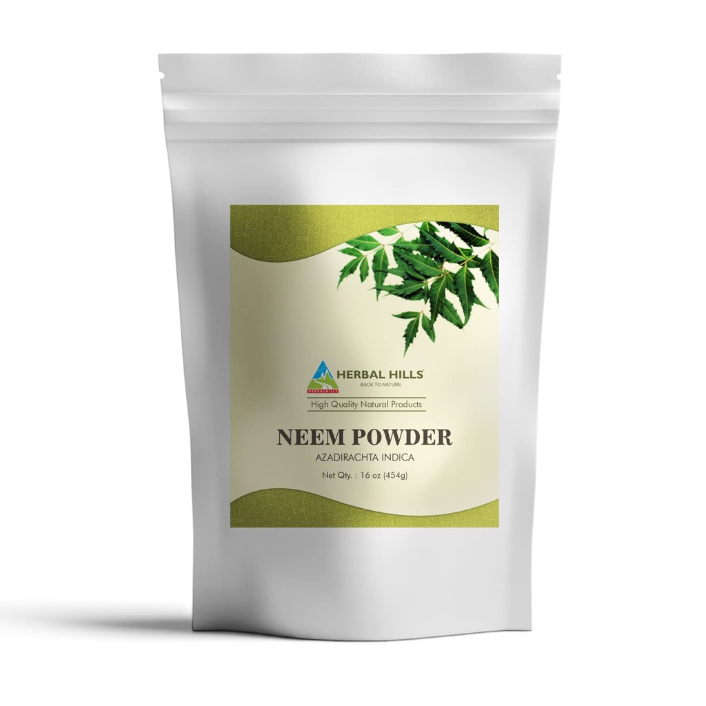 HERBAL HILLS Neem Proszek Azadirachta Indica Pure Neem Leaf / Liście proszek 16 Oz