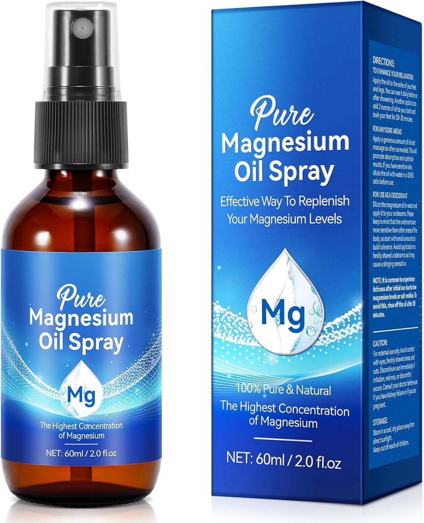 Czysty olej magnezowy Spray, 100% Natural Magnezu Spray, 60ml Organic Topical Magnezu Spray