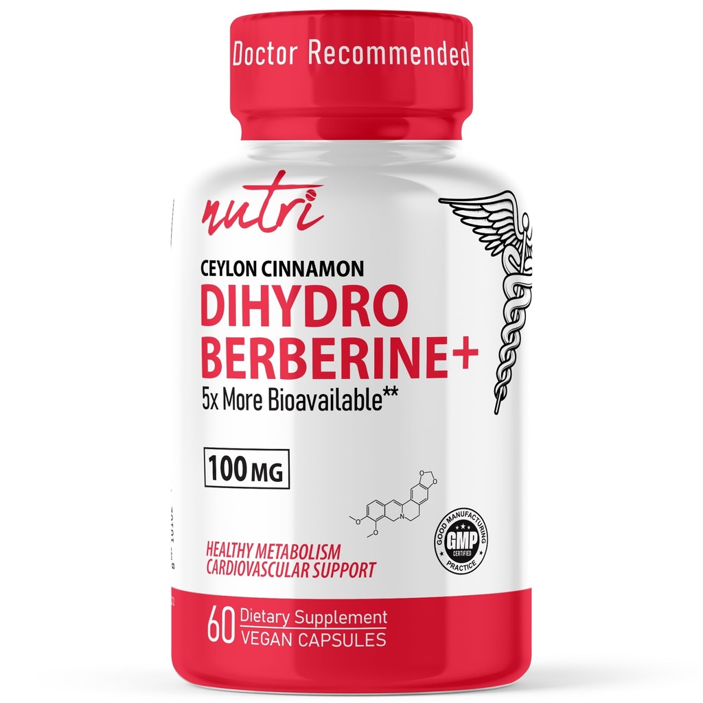 Fuzje przyrody Suplement dihydroberberyny 100mg 60 Kapsułki - z Ceylon Cynamon - 5X Bardziej skuteczne niż regularne Berberyna HCL