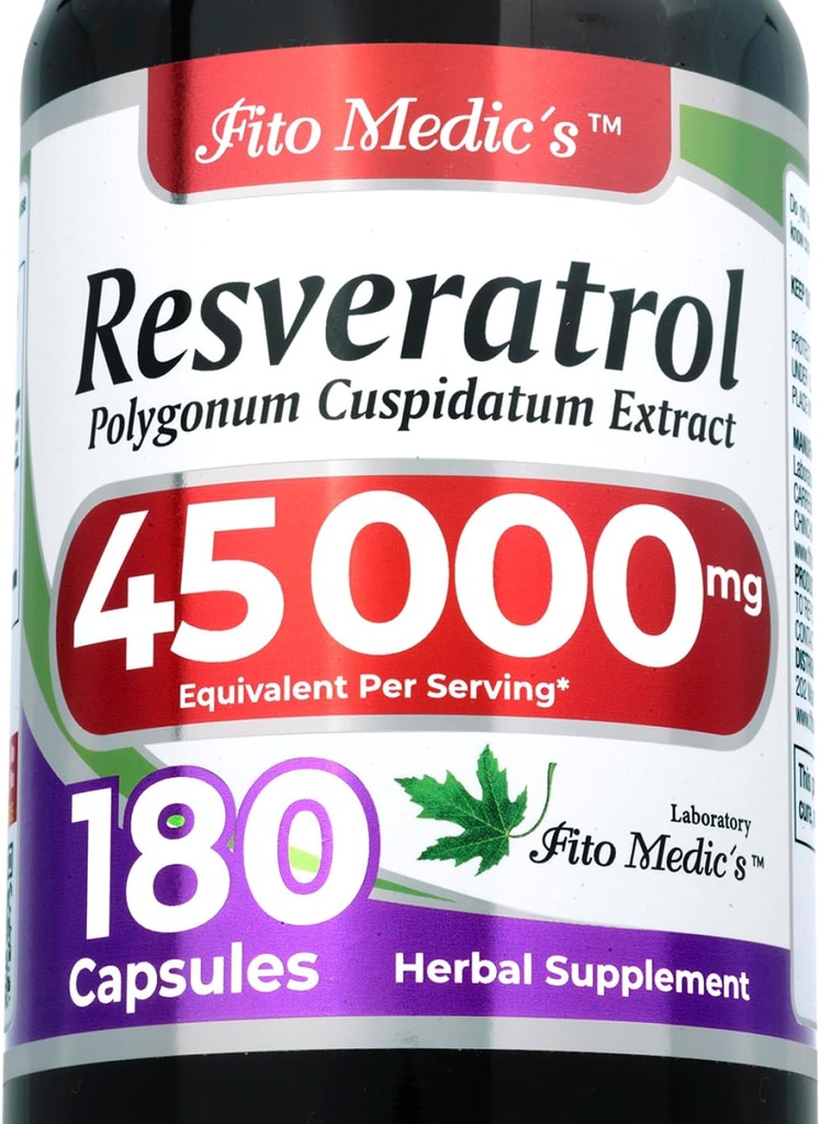 FITO MEDIC 's Lab Xavier 124; Resveratrol Xavier 124; Resveratrol Supplements Xavier 124; Resveratrol Capsule 450 mg 100: 1 na 3- Capsule Serving Xavier 124; 180 Caps