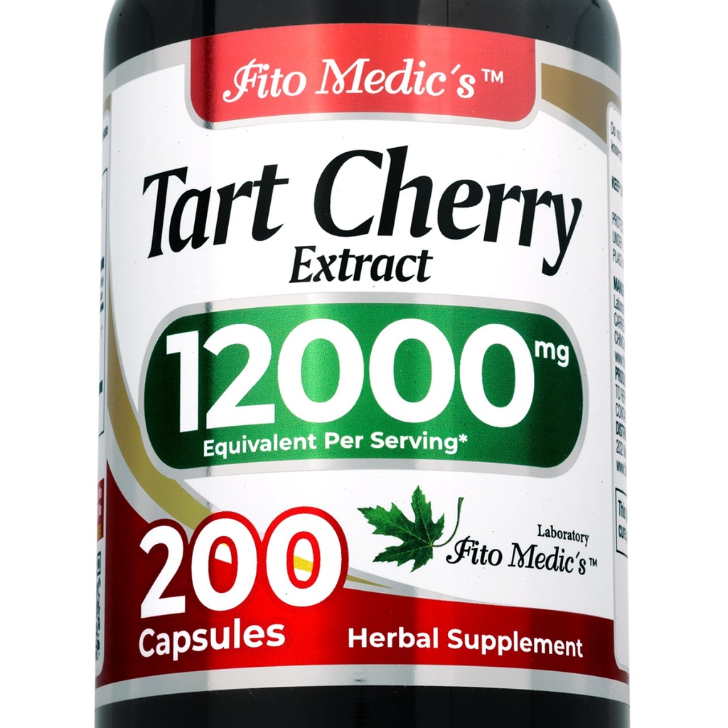 FITO MEDIC 's Lab Agregates 124; Tart Cherry Capsules Agregates 124; 200 Capsules Agregates 124; 12000 mg Agregat 124; Tart Cherry Extract Agregates 124; Cherry Extract Agregat 124; Concentrat Extract Agregat 124; Ultra High Absorption.