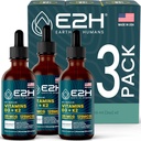 E2H EARTH TO HUMANS Witamina D3 & K2 Suplement do wsparcia immunologicznego - Witamina płynna D3 5000 j.m. - Made in USA 124; Non-GMO, Wegan - (3 butelki)