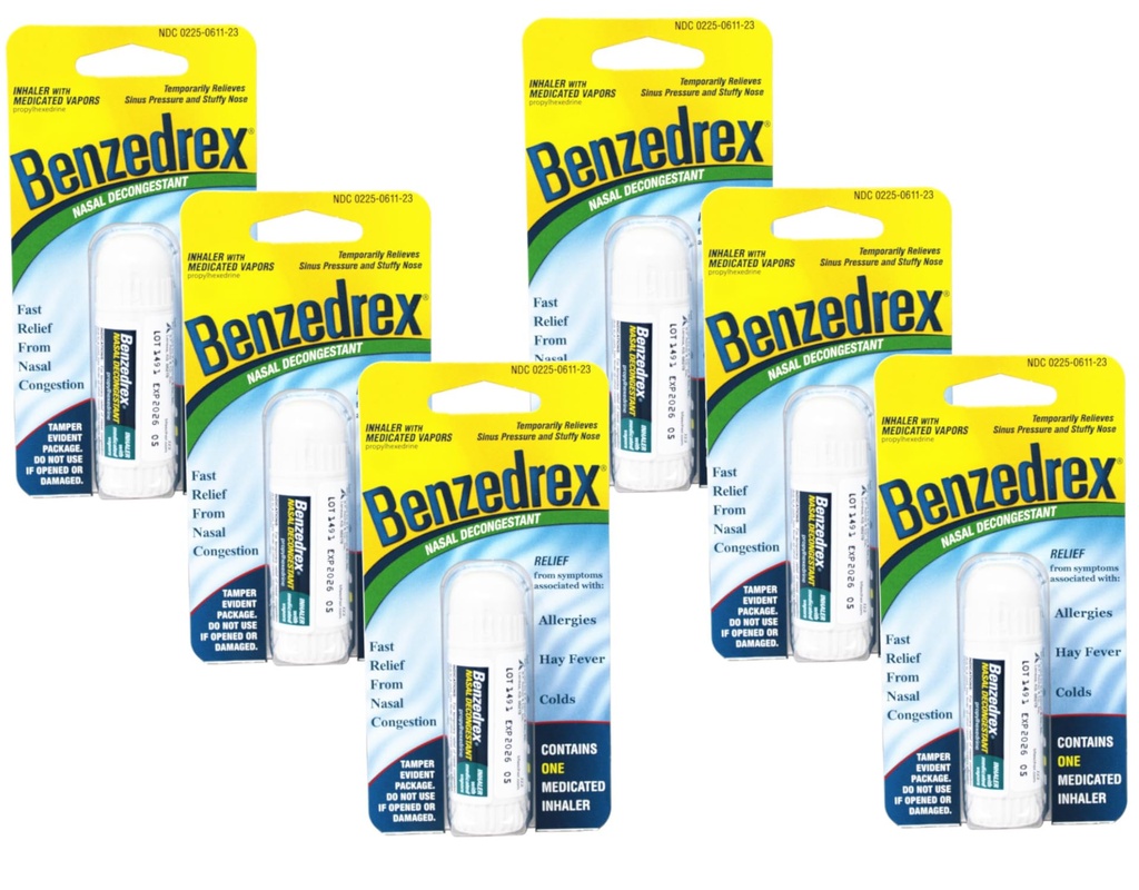 Benzedrex Inhaler Propylhexedrine Nasal Decongestant - 1 Hrabia (opakowanie po 6)