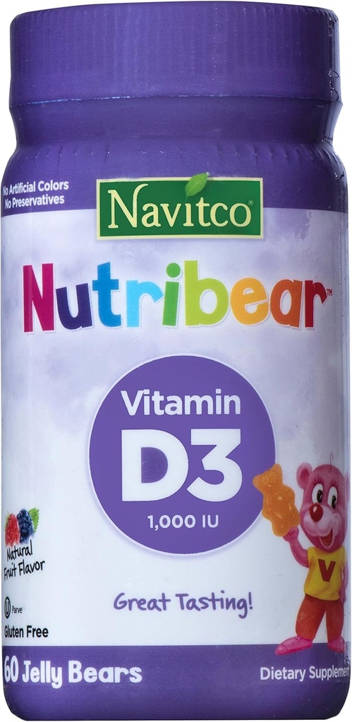 "Nutribear" Witamina D3 1000 j.m. Wielki degustacja, 60 galaretowatych niedźwiedzi