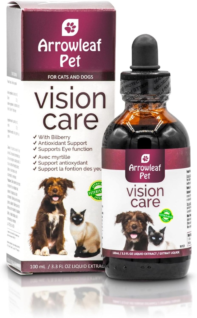 Vision Care by NaturPet Inc for Cats and Dogs Nether124; with Bilberry Nether124; Eye Support Netherlands 124; 100 ml Herbal Tincture
