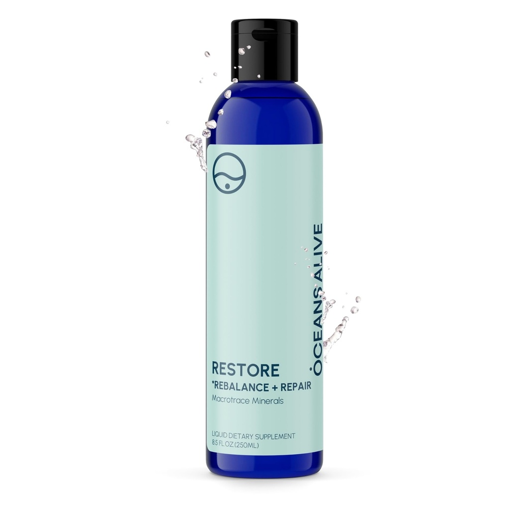 Przywracanie - Rebalansowanie + Naprawa Kropli Cieczowych - Jonowe rozwiązanie mineralne do nawadniania, Wspomaganie elektrolitów i suplementów mineralnych, Mineral Rich Liquid Trace Elements, 8.4 fl oz
