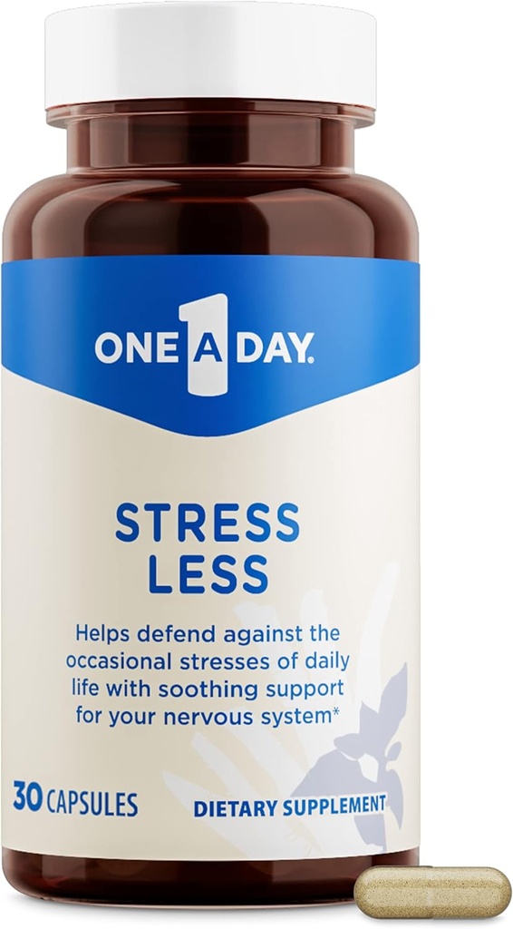 One A Day Stress Supplement - Sporadyczne Stress Relief Supplement, Spreparowane z Ashwagandha, Passionflower i Valerian Extracts for Nerwowy System Wsparcia, 30 Kapsułki