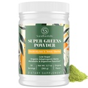 Super Zielony Proszek Superfood + Elektrolity & Zioła toniczne 124; Zielone rośliny organiczne, Shilajit, Adaptogeny, Przeciwutleniacze, Preobiotyczne & Probiotyczne i Postbiotyczne 124; dla energii, Gut & Immune 124; Niesmakowane - 30 Sługi