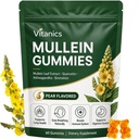 Mullein Gummies, Codzienne Gummies zdrowia oddechowego, 1000mg Mullein Leaf herb Extract, Pear Flavor, Lung Health & Sinus Relief (30 Day Supply)