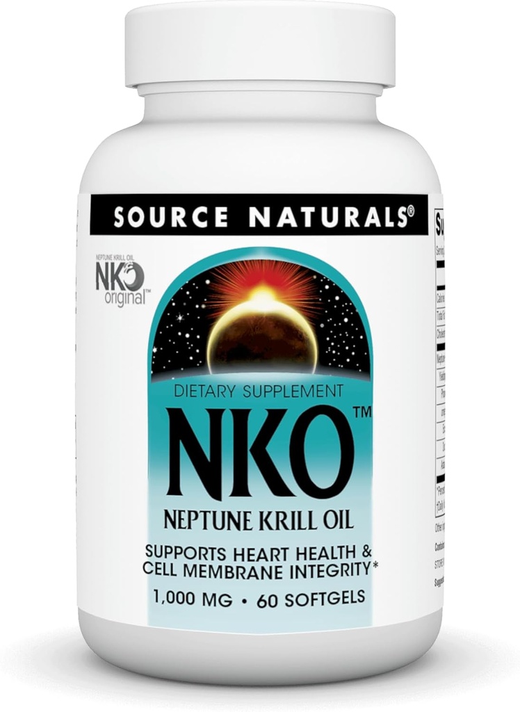 Źródło Naturals NKO Neptune Krill Oil, Supports Heart Health and Cell Membrane Integraty *, 1000 mg - 60 SoftGels