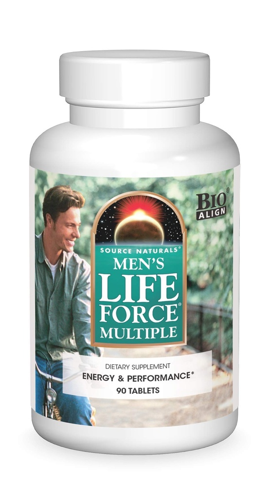 Źródło Naturals Men 's Life Force Multiple Daily Multivitamin & Immune Health Supplement - 13 Esential Vitamin, Nutrigents & Minerals - 180 Tablets