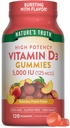Nature 's Truth Witamina D3 Gummies Bilans 124; 5000 IU 124; 120 Hrabia 124; Wegetarianin, Non-GMO & Gluten Free Supplement Amend124; Naturalny aromat brzoskwiniowy, Opakowanie z 1
