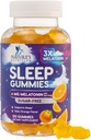 Melatonina Sleep Gummies - Melatonina 6 mg na Podawanie - Melatonina wolna od cukru Gummy dla dorosłych - Dodatkowa siła Sen Gummy Suplement - Wspiera Restful Sleep - Smaczny pomarańczowy Flavor - 120 Gummies
