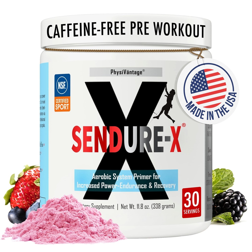 Sendure- X Beetroot + Citrulline Powder - Caffeine- Free-Workout - Wzmacnia przepływ krwi, Energia, VO2 Max, Endurance, Recovery - NSF Sport Certified, Peak Performance, Naturalne - 30 Służenia Wild Berry