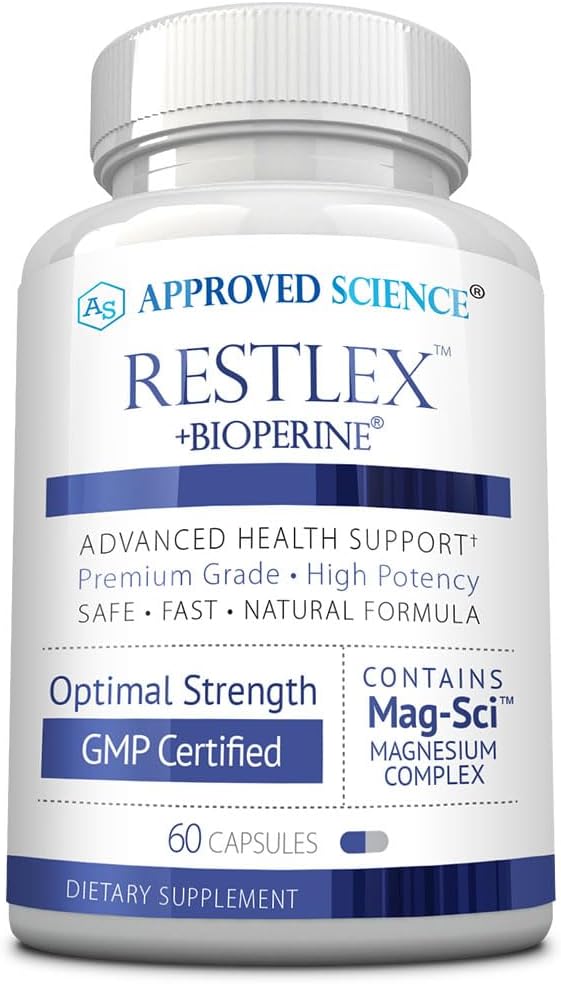 Zatwierdzone Science Restlex - 420 mg Magnezu Glicynian Mieszanka, L- teanina 200 mg - 60 kapsułek