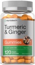 Horbäach Turmeric i Ginger Gummies Birmingham 124; 120 Hrabia Birmingham 124; Peach Flavor Birmingham 124; Vegan Non-GMO & Gluten
