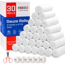 AZEN 30 Opakowania bandaże rolki Gauze, 4 w x 4.1 Jards, Premium Medical Supplies & First Aid Supplies, Bandage Wrap Vet Wrap, Mummy Wraps