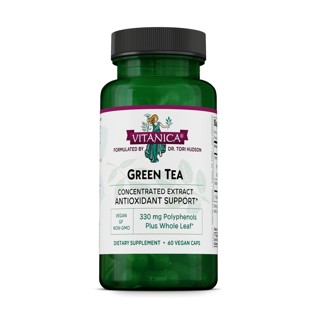 Vitanica Green Tea Extract Supplement 330mg, 45% EGCG, 98% Polifenole i 80% Katechiny, Energy Antioksydant i Immune Support, Wegan, 60 Kapsułki