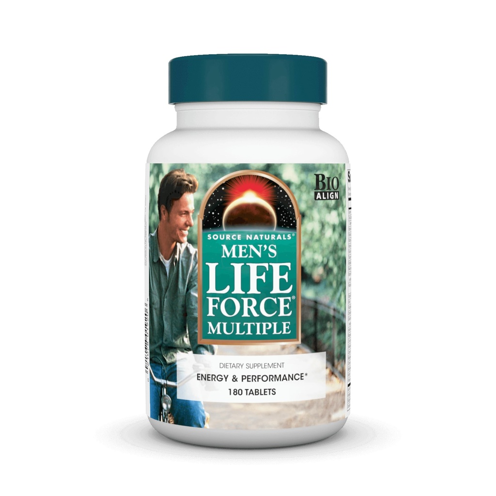 Źródło Naturals Men 's Life Force Multiple Daily Multivitamin & Immune Health Supplement - 13 Esential Vitamin, Nutrigents & Minerals - 180 Tablets